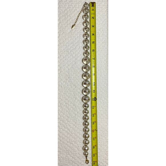 Coldwater Creek Large Bead Necklace Lucite and Faux Pearl 20' to 23" Gold Tone - Picture 6 of 8